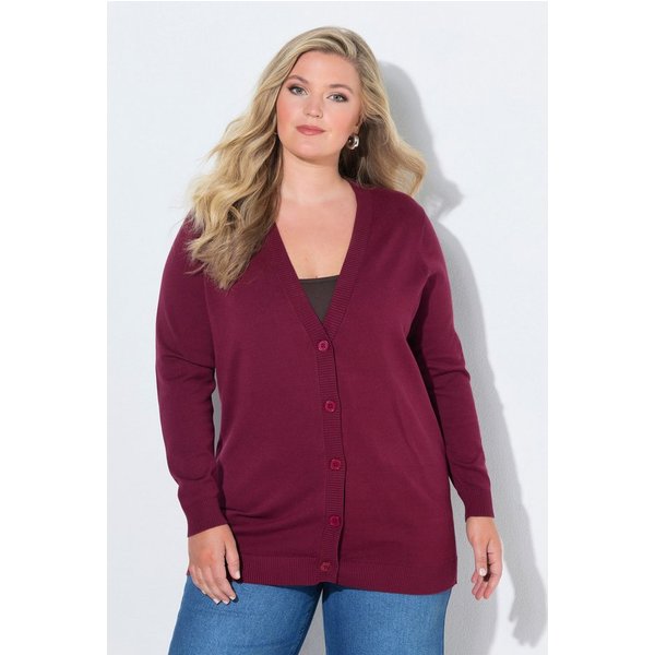 MIAMODA Strickjacke Long-Strickjacke Regular Fit V-Ausschnitt