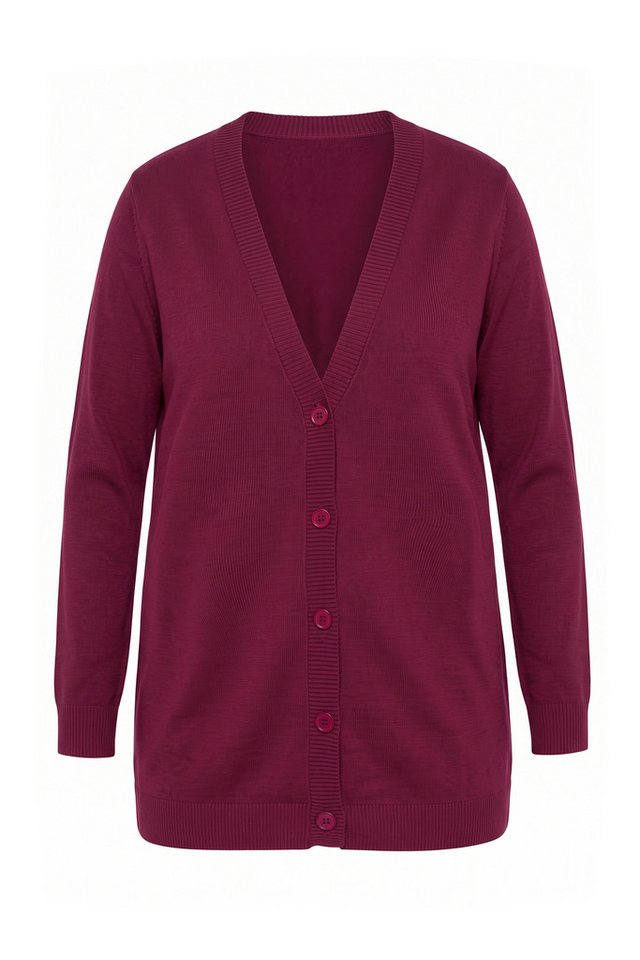MIAMODA Strickjacke Long-Strickjacke Regular Fit V-Ausschnitt – Bild 2 von 3