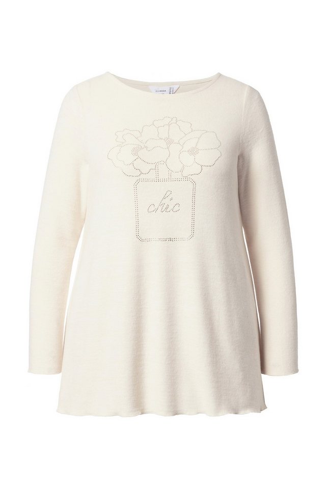 MIAMODA Strickpullover Pullover A-Linie Glitzersteinchen Langarm – Bild 2 von 3