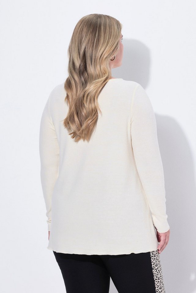 MIAMODA Strickpullover Pullover A-Linie Glitzersteinchen Langarm – Bild 3 von 3