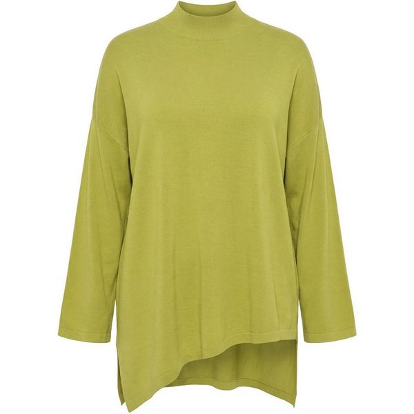 MIAMODA Strickpullover Pullover Loose Fit Stehkragen Zipfelsaum