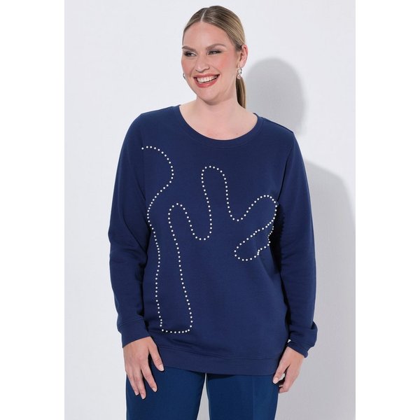 MIAMODA Sweatshirt Sweatshirt Komfort Fit Zierperlen