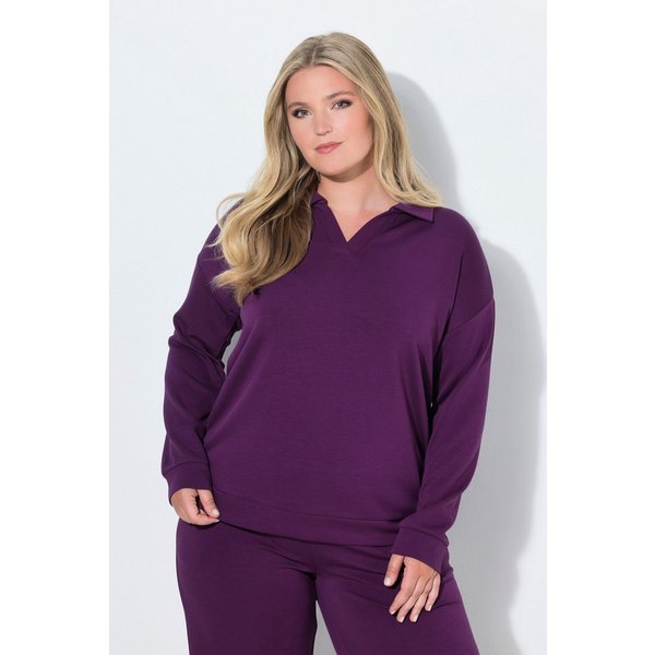 MIAMODA Sweatshirt Sweat-Pullover Boxy Fit Polokragen