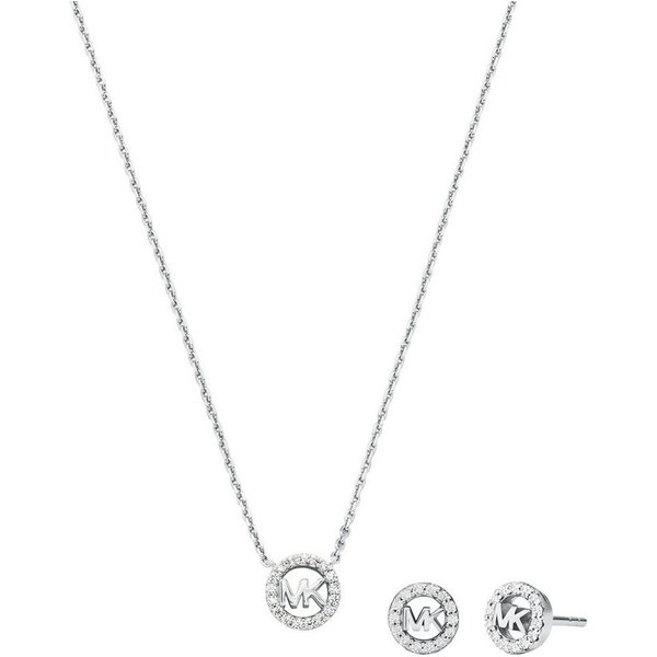 MICHAEL KORS Ohrring und Ketten Set Multipack Schmuck Geschenk Silber 925 PREMIUM (Set, 3-tlg), mit Zirkonia (synth)