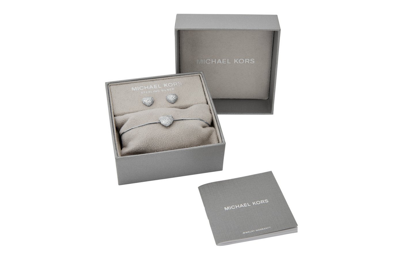 MICHAEL KORS Schmuckset Multipack Schmuck Geschenk Silber 925 PREMIUM Herz (Set, 3-tlg), mit Zirkonia (synth) – Bild 4 von 5