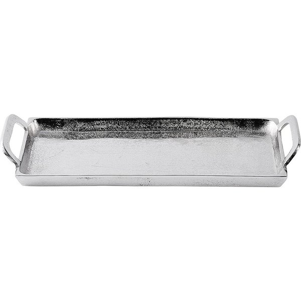 MichaelNoll Dekotablett Tablett Dekoteller Aluminium - Serviertablett mit Henkel - 46,5 cm
