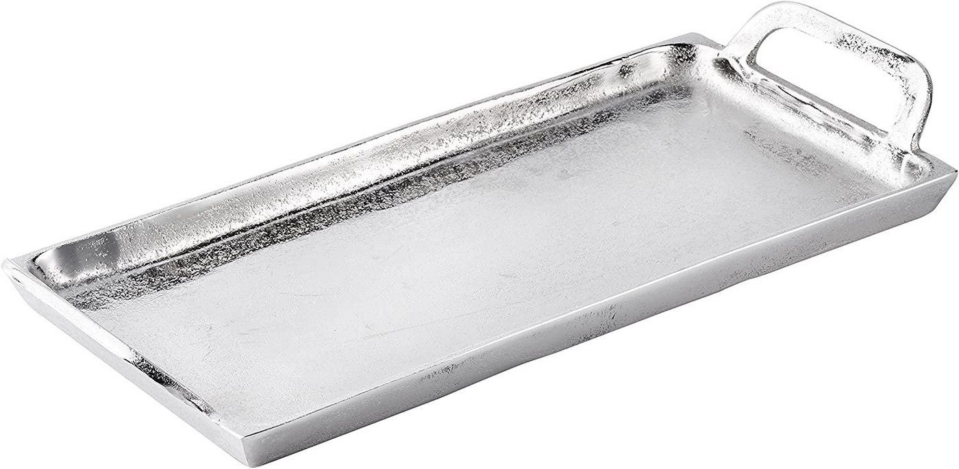 MichaelNoll Dekotablett Tablett Dekoteller Aluminium - Serviertablett mit Henkel - 46,5 cm – Bild 2 von 5