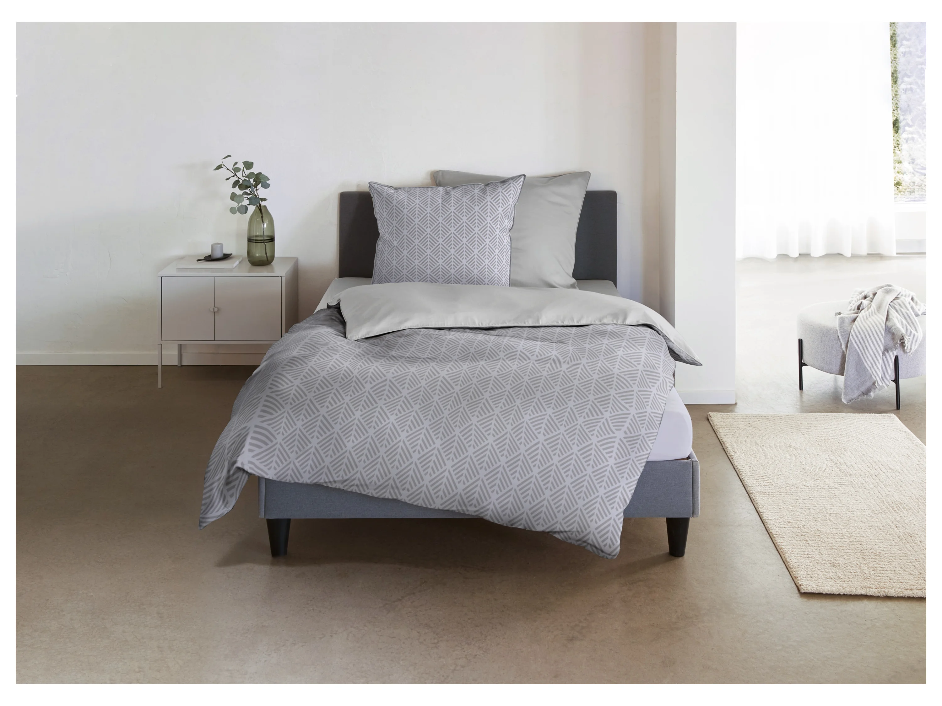 MICHALSKY Bettwäsche Satin, 155 x 220 cm (Grau) – Bild 2 von 2