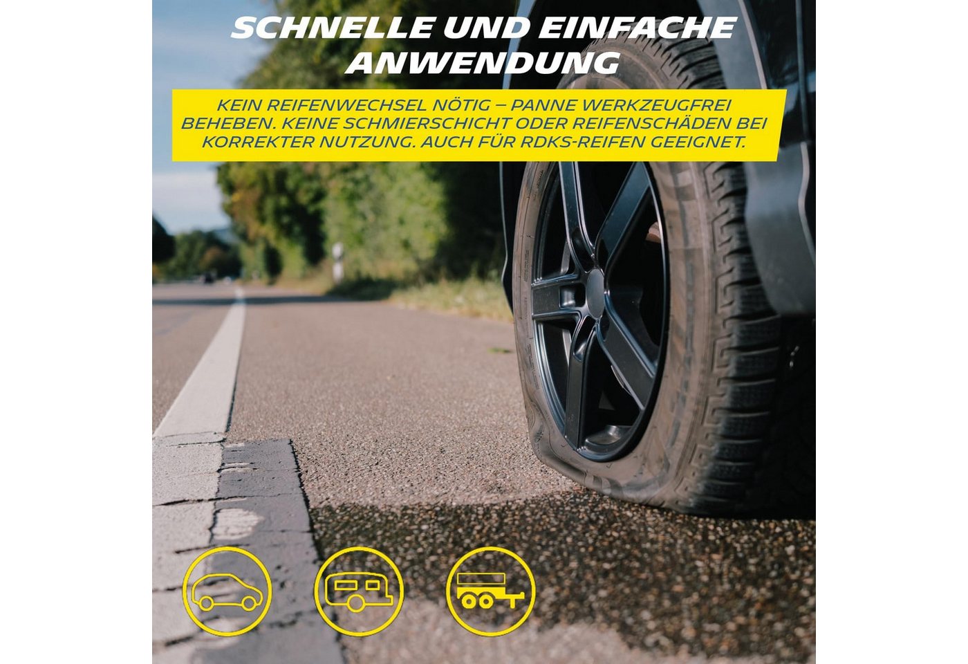 Michelin Reifendruckkontrollsystem 2 x 500 ml Reifenpannenspray Pannen Spray PKW bis 245 mm Reifen Dicht – Bild 3 von 5