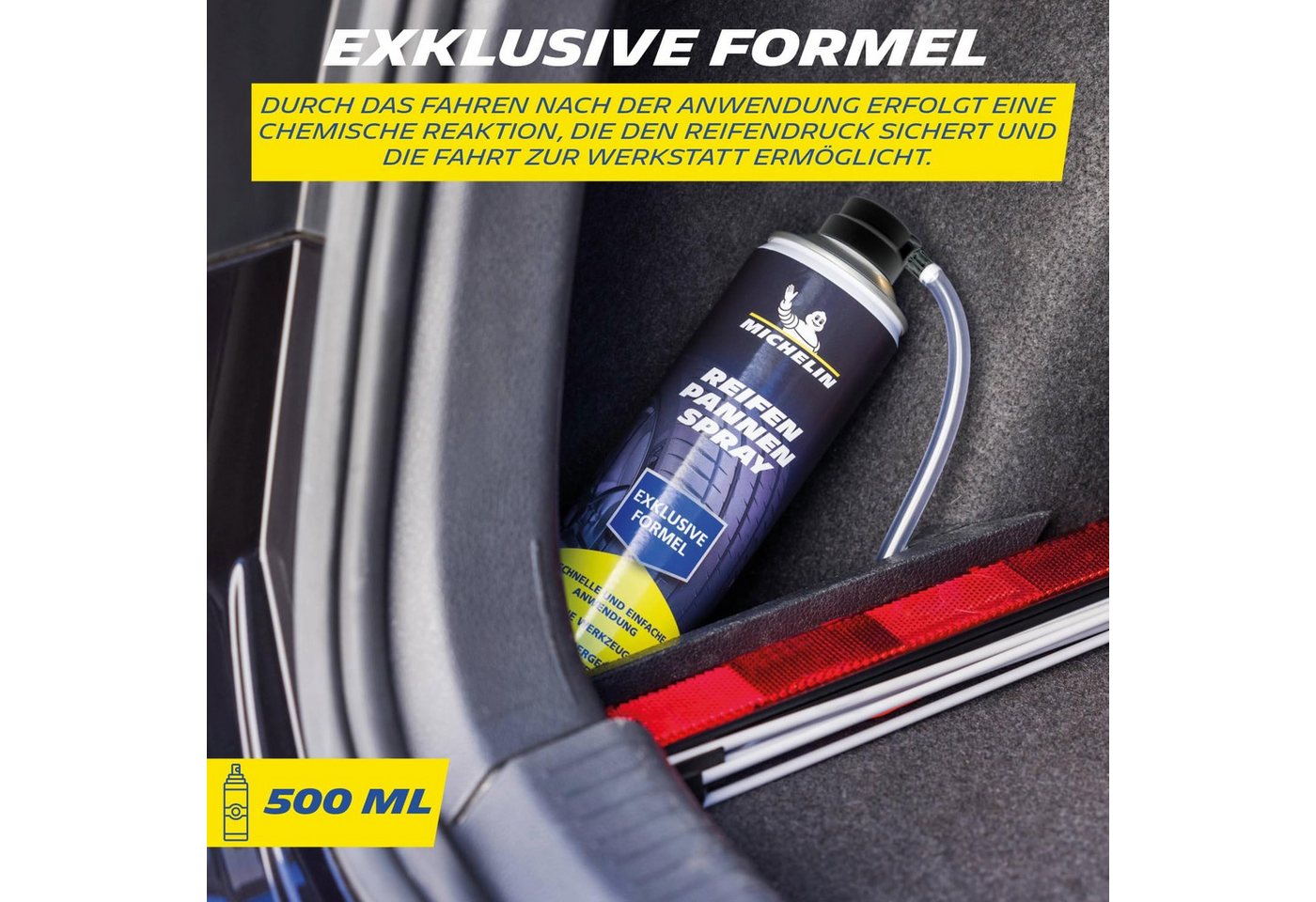 Michelin Reifendruckkontrollsystem 2 x 500 ml Reifenpannenspray Pannen Spray PKW bis 245 mm Reifen Dicht – Bild 4 von 5