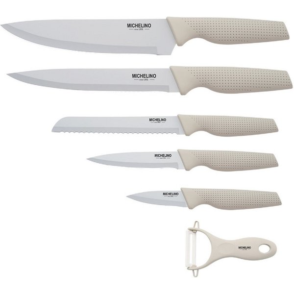 Michelino Messer-Set 6-tlg. Messer-Set Schneideset mit Sparschäler Serie Alythia