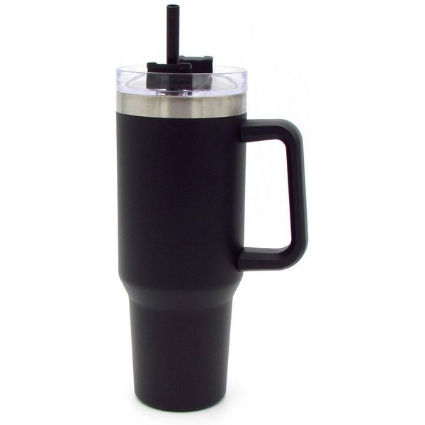 Michelino Thermoflasche To Go Doppelwandiger Thermobecher, für kalt und heiß inkl. Strohhalm Volumen ca. 1200ml