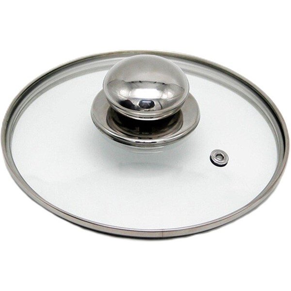 Michelino Universaldeckel Glasdeckel ø16 cm mit Dampfauslass & Edelstahlknopf, (1-tlg), ø16 cm, Spülmaschinengeeignet, Edelstahlknopf, Dampfauslassventil