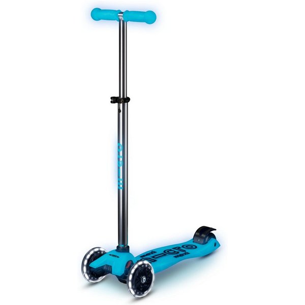 Micro Maxi Deluxe Glow LED Kinderkickboard (crystal blue)