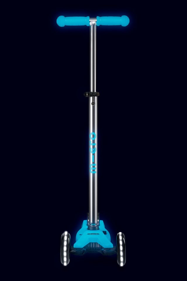Micro Maxi Deluxe Glow LED Kinderkickboard (crystal blue) – Bild 4 von 5