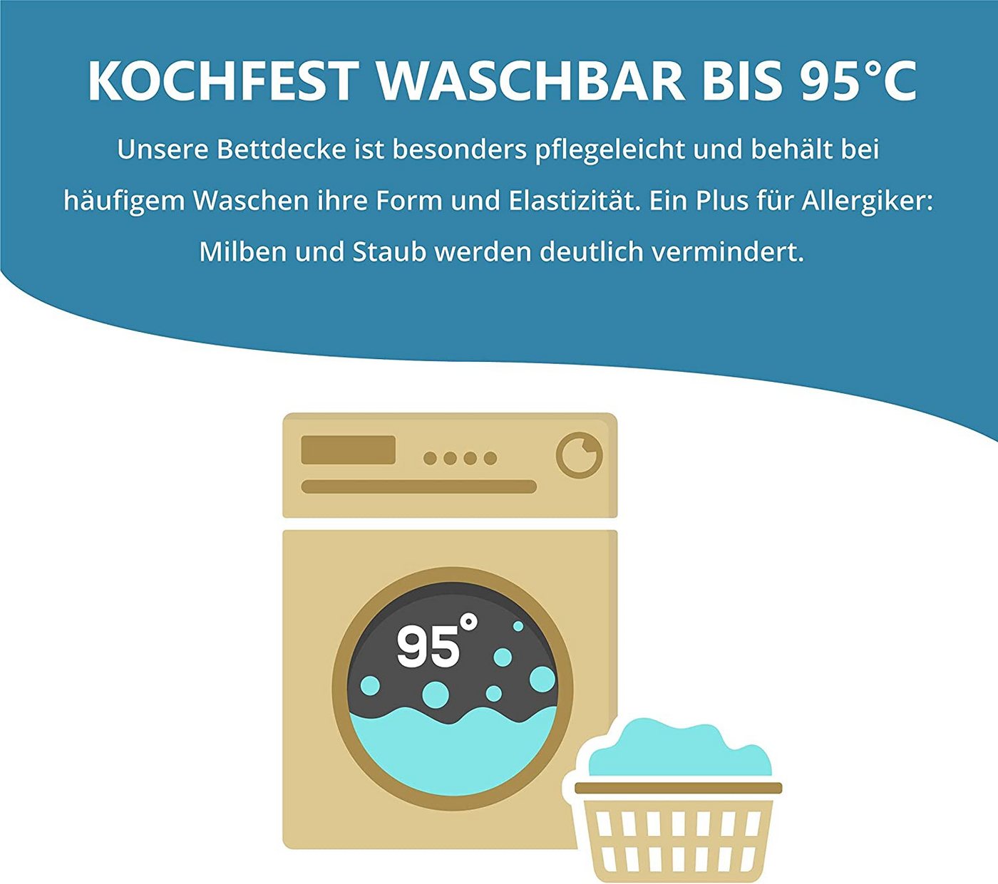 Medicate Microfaserbettdecke Medicate Allergiker Ganzjahresdecke, Füllung: 100% Polyester, Bezug: 100% Polyester, Für Allergiker, Bequeme Ganzjahresdecke, Herge – Bild 3 von 5
