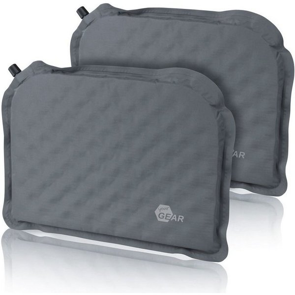 yourGEAR Microfaserkissen yourGEAR Thermo Sitzkissen Set - 2x selbstaufblasendes Sitzkissen 40x30x3,5 cm Sitzpolster Stuhlauflage Stuhlkissen