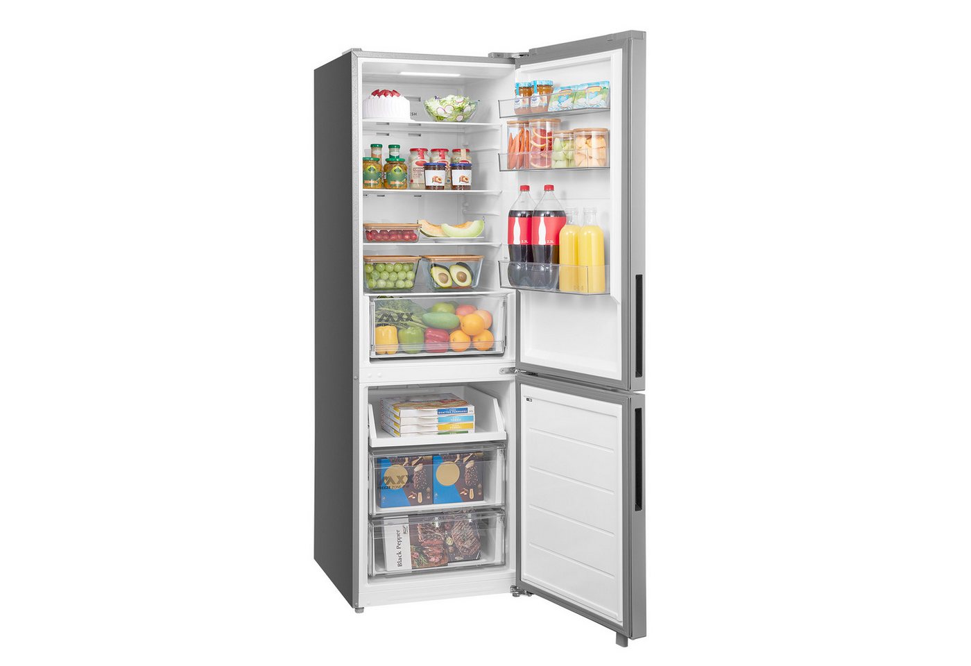Midea Kühl-/Gefrierkombination SPACE MASTER MDRB548MME46, 186 cm hoch, 59,5 cm breit, Mehr Platz für Frische – mit extra viel Stauraum und NoFrost – Bild 2 von 5