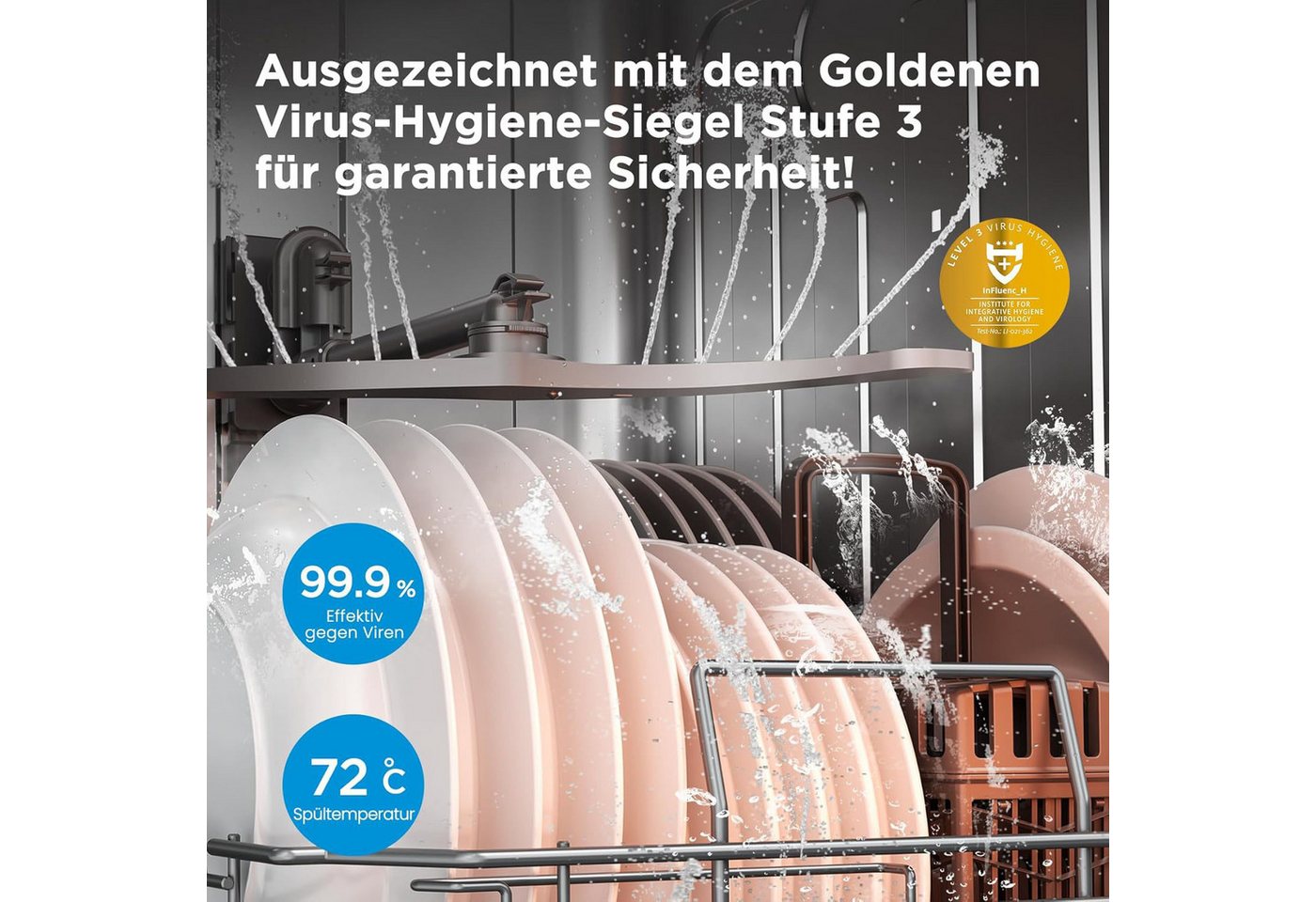 Midea Unterbaugeschirrspüler MDWEU1036WSS, 8,5 l, 10 Maßgedecke – Bild 5 von 5