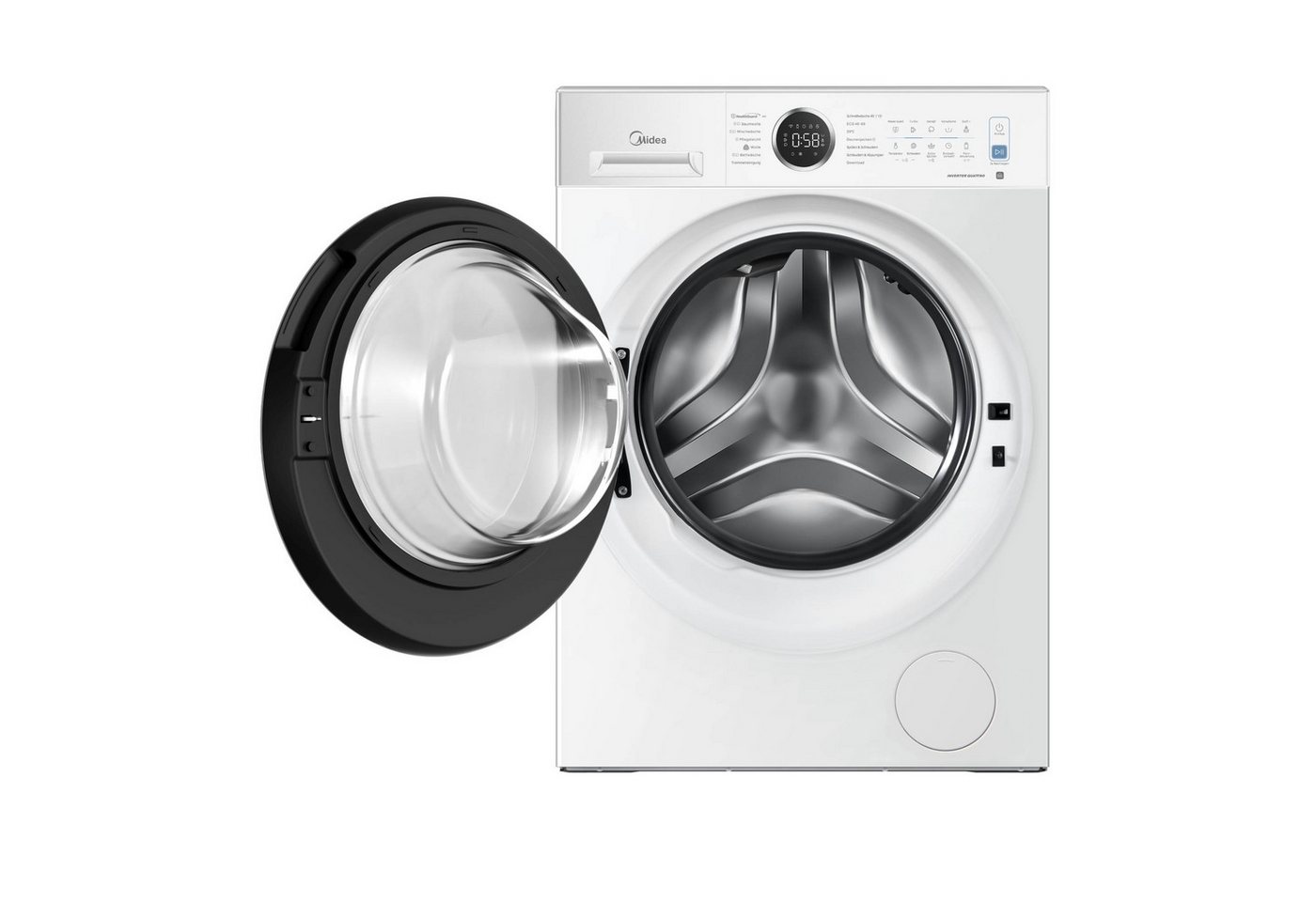 Midea Waschmaschine MF205 MF25EW100WBA30, 10 kg, 1350 U/min – Bild 3 von 5