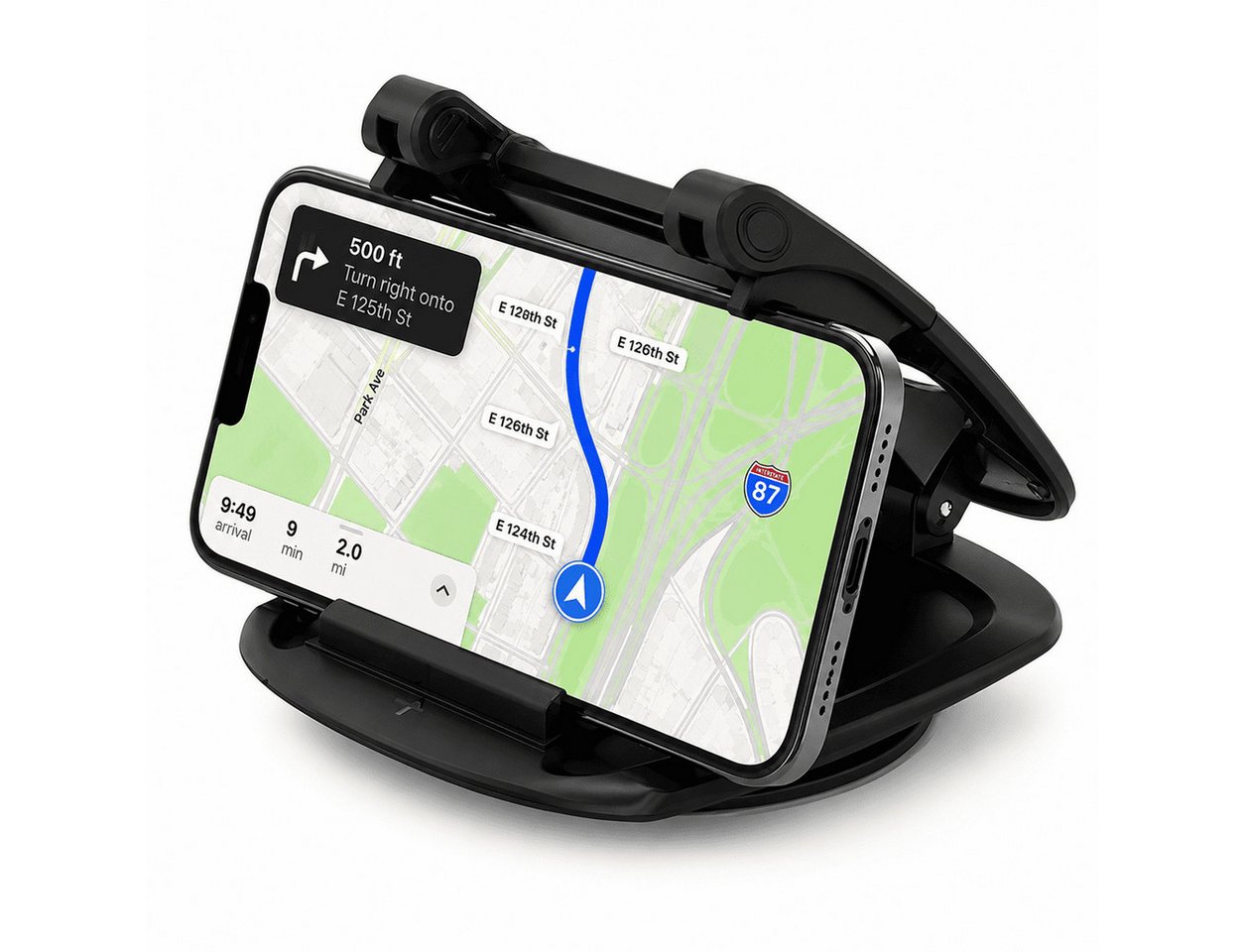 MidGard Smartphone-Halterung Cockpit Handyhalterung Armaturenbrett Autohalterung Smartphones Navi, (bis 6.5 Zoll, rutschfest ohne Saugnapf, drehbar um 360 Grad) – Bild 4 von 5