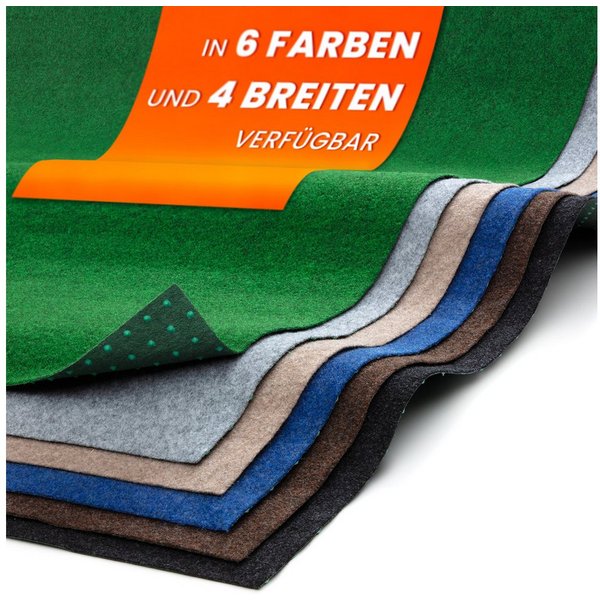 Midori Rasenteppich, Rasenteppich Kunstrasen Drainage-Noppen 67x50 cm Grau