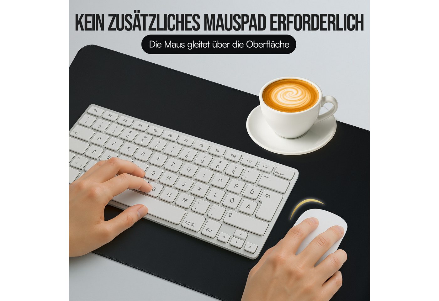 Midori Schreibtischunterlage, (Midori Schreibtischunterlage 80x40cm Mauspad Tischunterlage Schwarz) – Bild 3 von 5