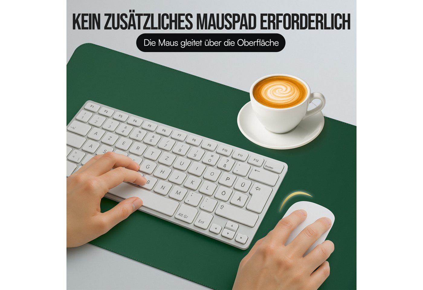 Midori Schreibtischunterlage, (Midori Schreibtischunterlage 90x43cm Mauspad Tischunterlage Dunkelgrün) – Bild 3 von 5