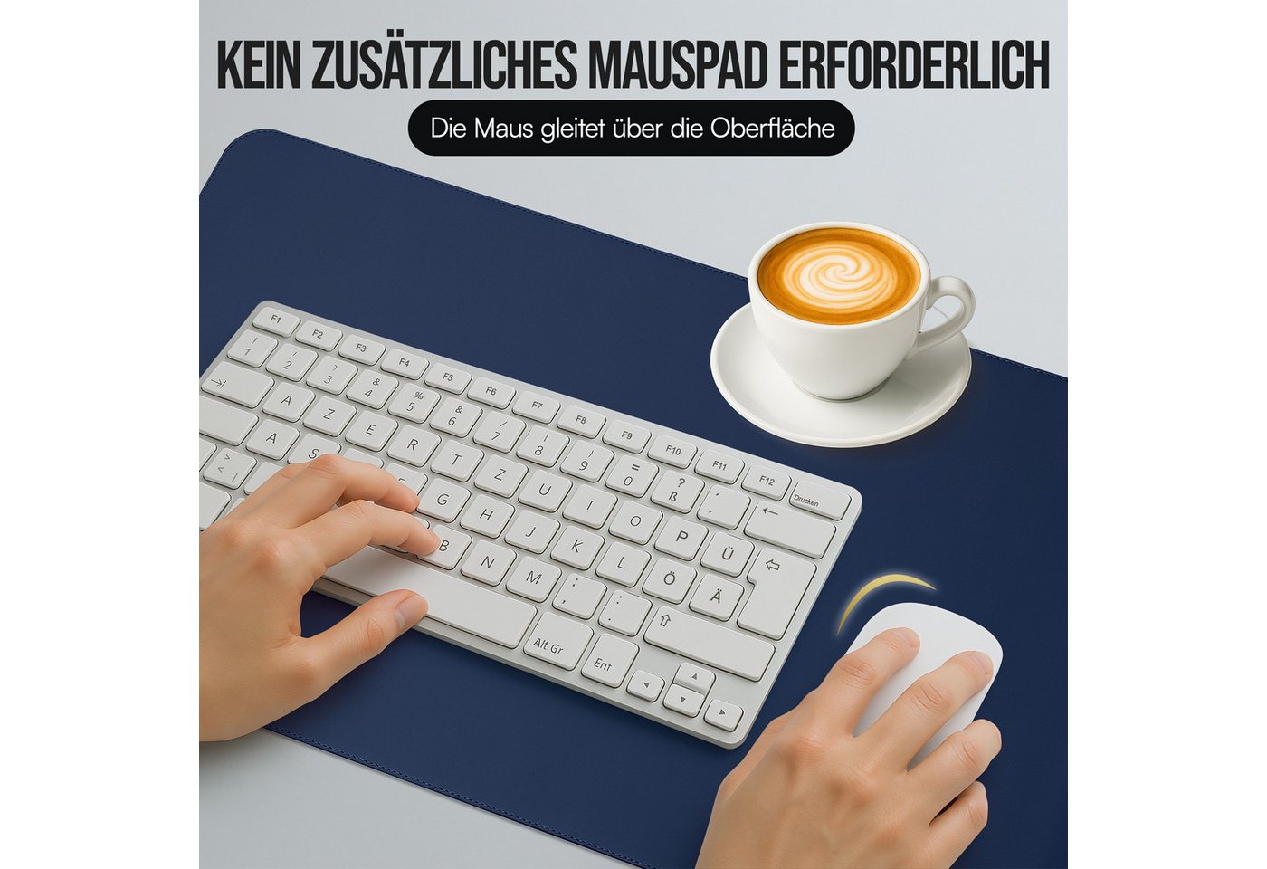 Midori Schreibtischunterlage, (Midori Schreibtischunterlage 80x40cm Mauspad Tischunterlage Dunkelblau) – Bild 3 von 5