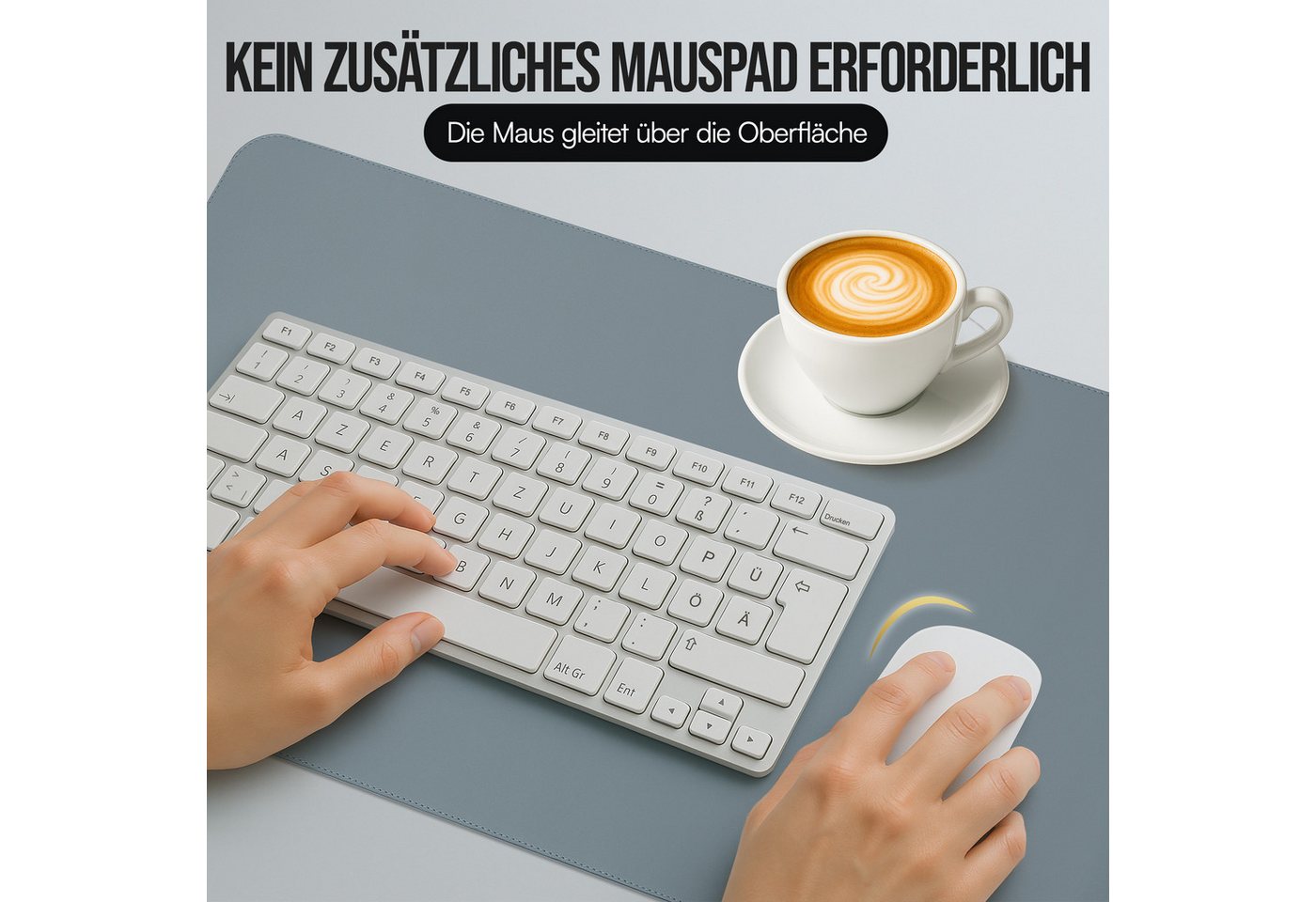 Midori Schreibtischunterlage, (Midori Schreibtischunterlage 80x40cm Mauspad Tischunterlage Dunkelgrau) – Bild 3 von 5