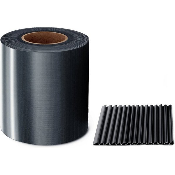 Midori Sichtschutzstreifen, (Packung, 1 Rolle PVC - Sichtschutz = 6,65 m² + 30 Befestigungsclips), Sichtschutzstreifen Zaunblende 35m Rolle 19 cm PVC Zaunfolie 