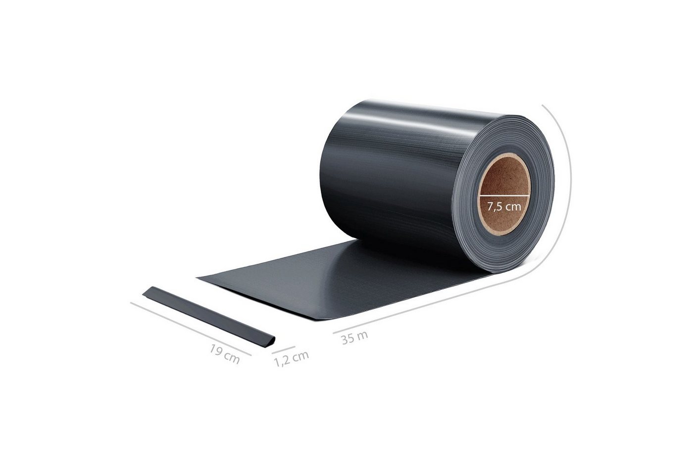 Midori Sichtschutzstreifen, (Packung, 1 Rolle PVC - Sichtschutz = 6,65 m² + 30 Befestigungsclips), Sichtschutzstreifen Zaunblende 35m Rolle 19 cm PVC Zaunfolie  – Bild 4 von 5