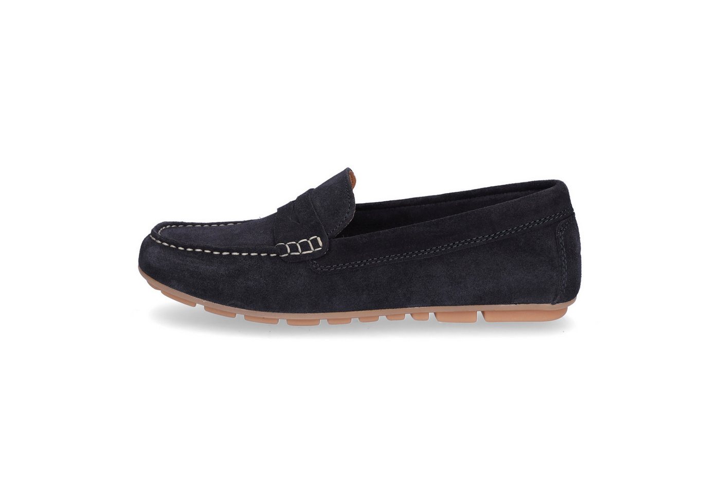 MIDS MIRELLA Damen Mokassin navy, Slipper aus Rauleder mit Leder-Innensohle und Gummisohle – Bild 2 von 5