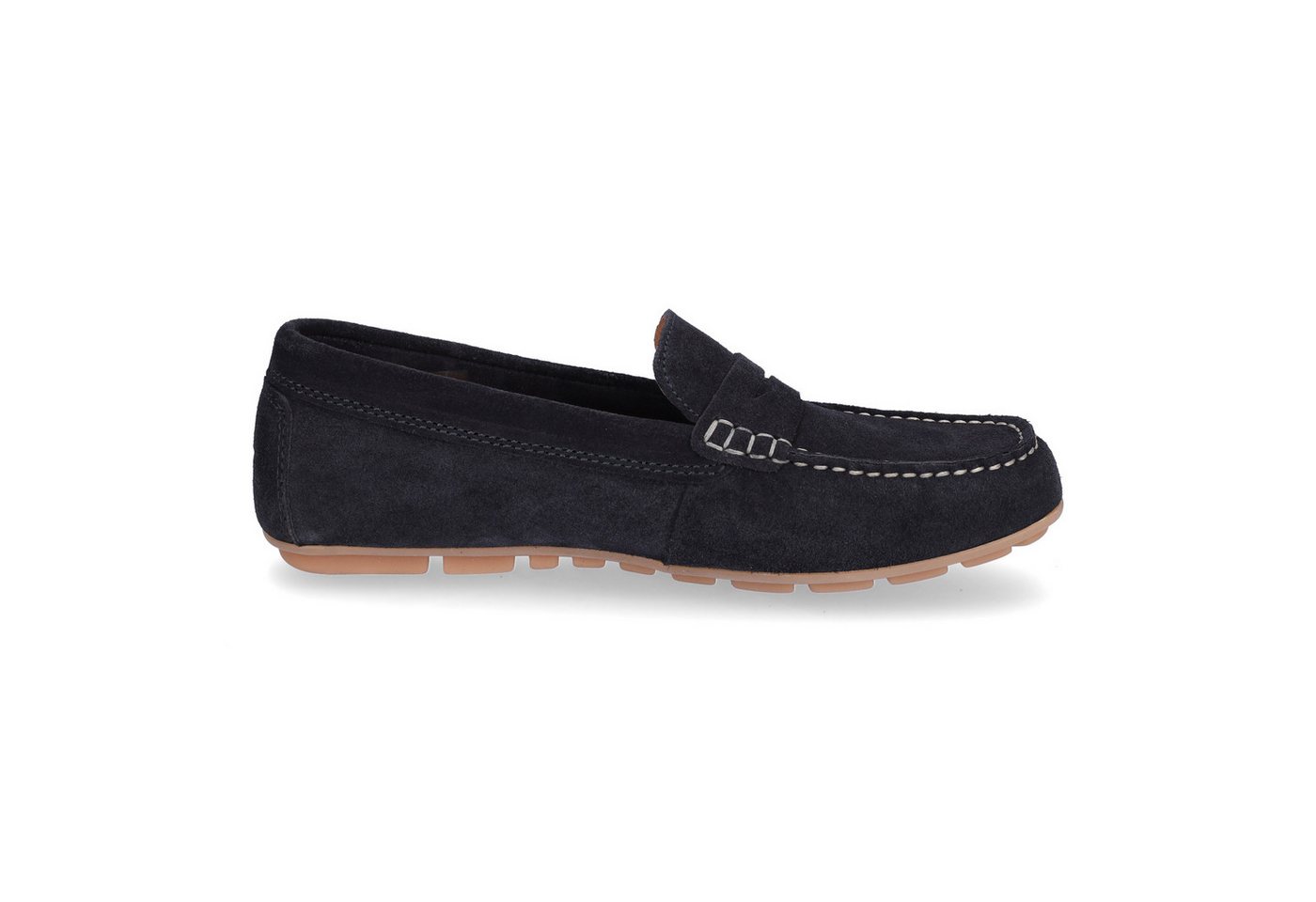 MIDS MIRELLA Damen Mokassin navy, Slipper aus Rauleder mit Leder-Innensohle und Gummisohle – Bild 4 von 5