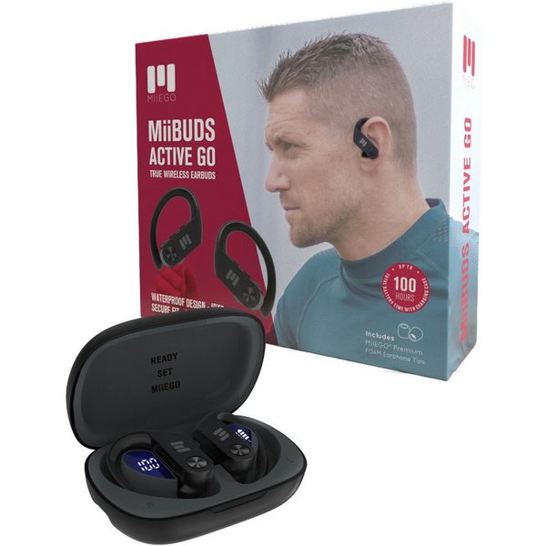 MIIEGO MiiBUDS ACTIVE GO Sport-Kopfhörer (Siri, Google Assistant, Bluetooth, IPX7 wasserfest)