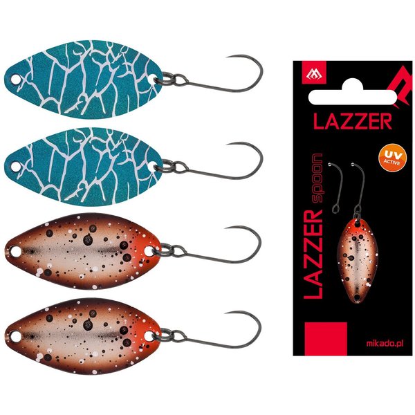 MIKADO Total Fishing Kunstköder 4er SET BLINKER - LAZZER SPOON 2,5g und 3,5g Forelle Raubfisch, (4-St)