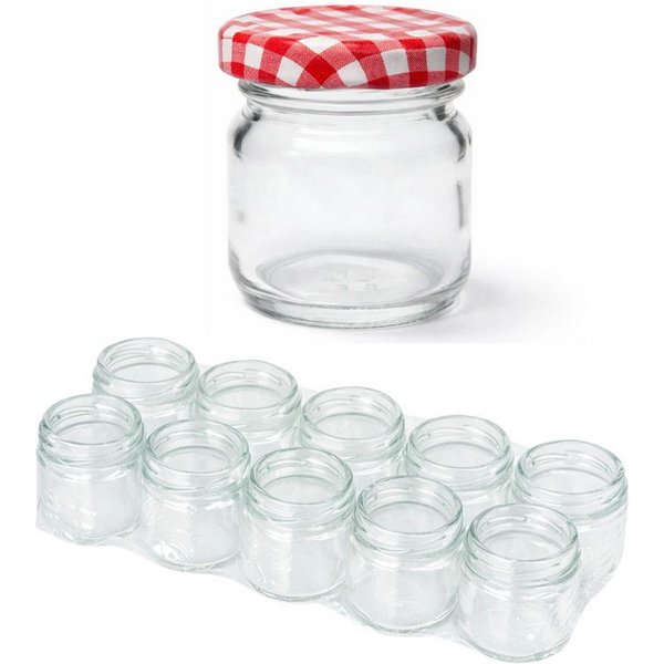mikken Einmachglas 10 Mini-Einmachgläser 40 ml mit Schraubdeckel Mini Gläser, (Spar-Set, Spar-Set), luftdicht, zum pasteurisieren