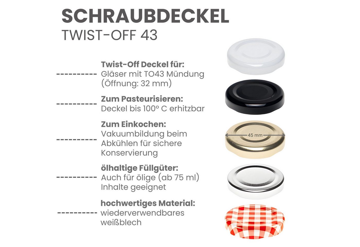 mikken Einmachglas 10 Mini-Einmachgläser 40 ml mit Schraubdeckel Mini Gläser, (Spar-Set, Spar-Set), luftdicht, zum pasteurisieren – Bild 4 von 4