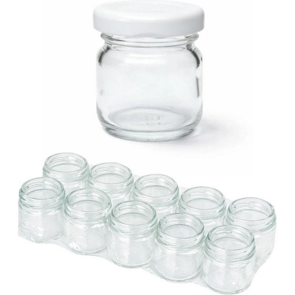 mikken Einmachglas 10 Mini-Einmachgläser 40 ml mit Schraubdeckel Mini Gläser, (Spar-Set, Spar-Set), luftdicht, zum pasteurisieren
