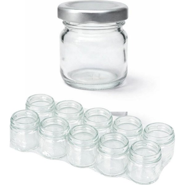 mikken Einmachglas 10 Mini-Einmachgläser 40 ml mit Schraubdeckel Mini Gläser, (Spar-Set, Spar-Set), luftdicht, zum pasteurisieren