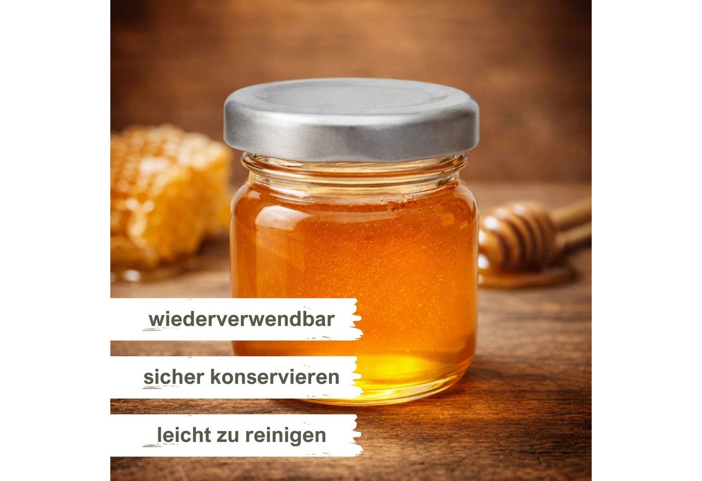 mikken Einmachglas 10 Mini-Einmachgläser 40 ml mit Schraubdeckel Mini Gläser, (Spar-Set, Spar-Set), luftdicht, zum pasteurisieren – Bild 2 von 4