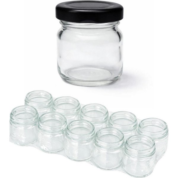 mikken Einmachglas 10 Mini-Einmachgläser 40 ml mit Schraubdeckel Mini Gläser, (Spar-Set, Spar-Set), luftdicht, zum pasteurisieren