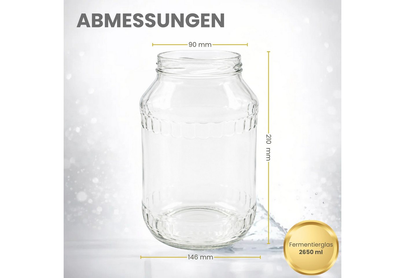 mikken Einmachglas 2 große Vorratsgläser 2650 ml, (2er Set Vorratsglas), mit Twist-Off Deckel TO100 und 2 Etiketten zum Beschriften – Bild 3 von 5