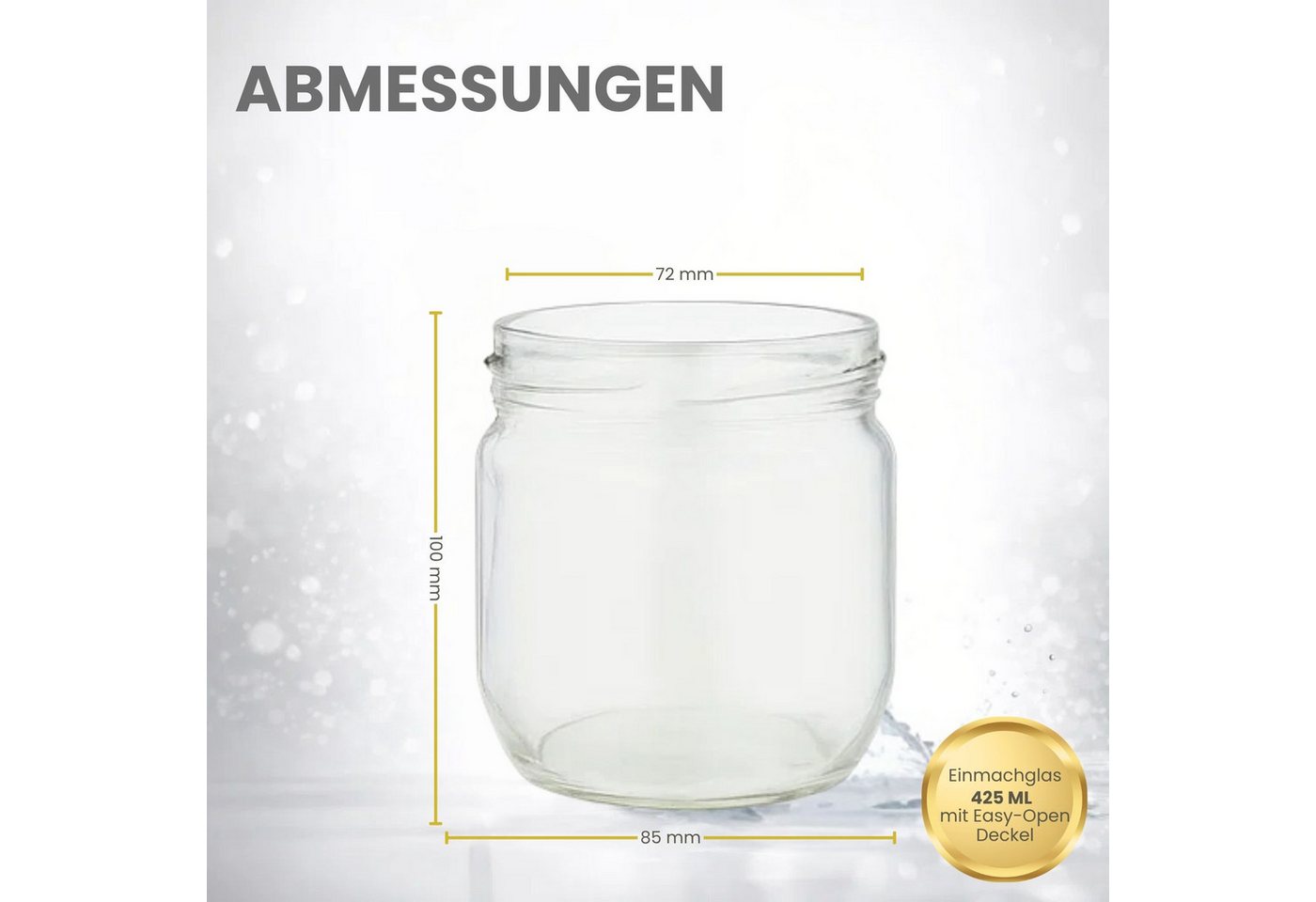 mikken Einmachglas 6x Marmeladenglas 425 ml mit Easy-Open Deckel Orbit™, (Spar-Set), einfaches Öffnen von vakuumierten Gläsern ohne Kraftaufwand – Bild 3 von 5