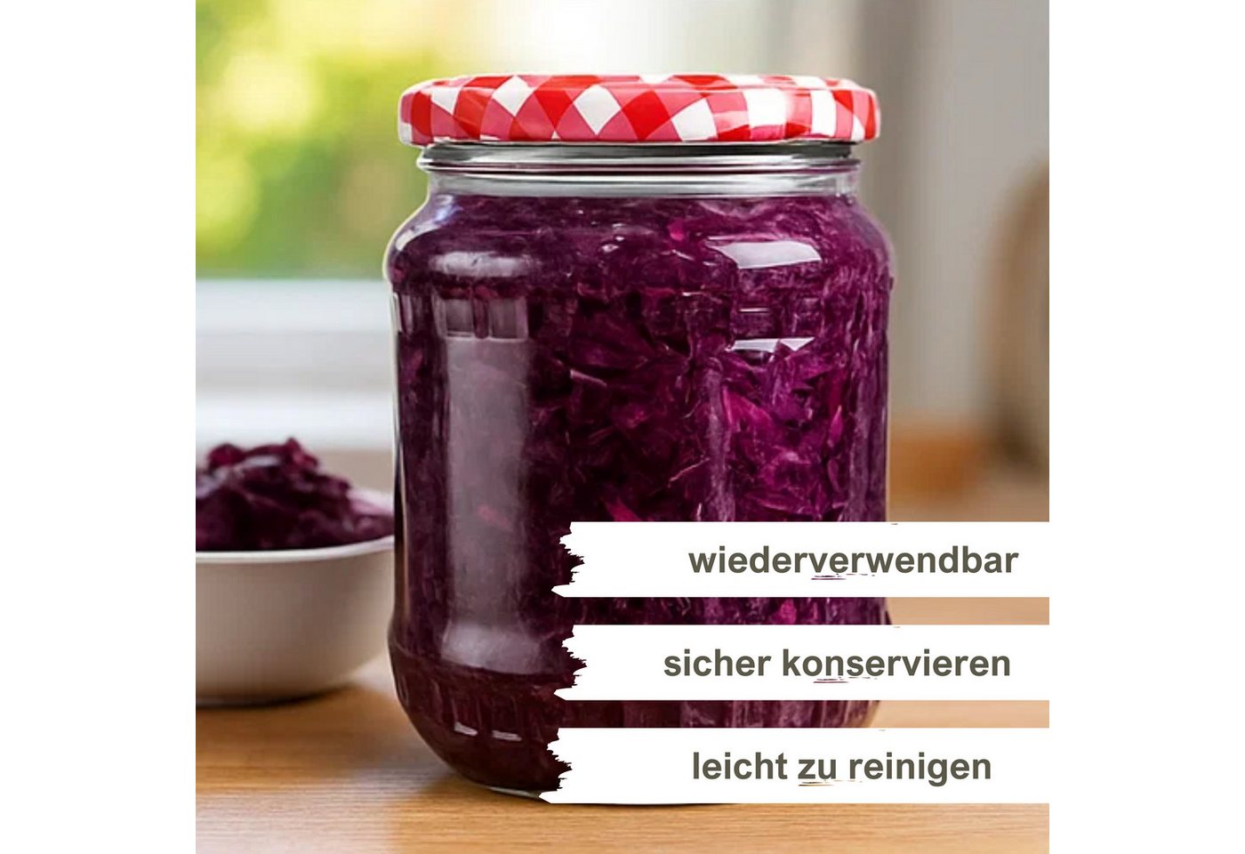 mikken Einmachglas 720ml mit Relief große Einkochgläser Gurkengläser Vorratsgläser, (Set, 30-tlg), luftdicht, zum pasteurisieren geeignet – Bild 2 von 4
