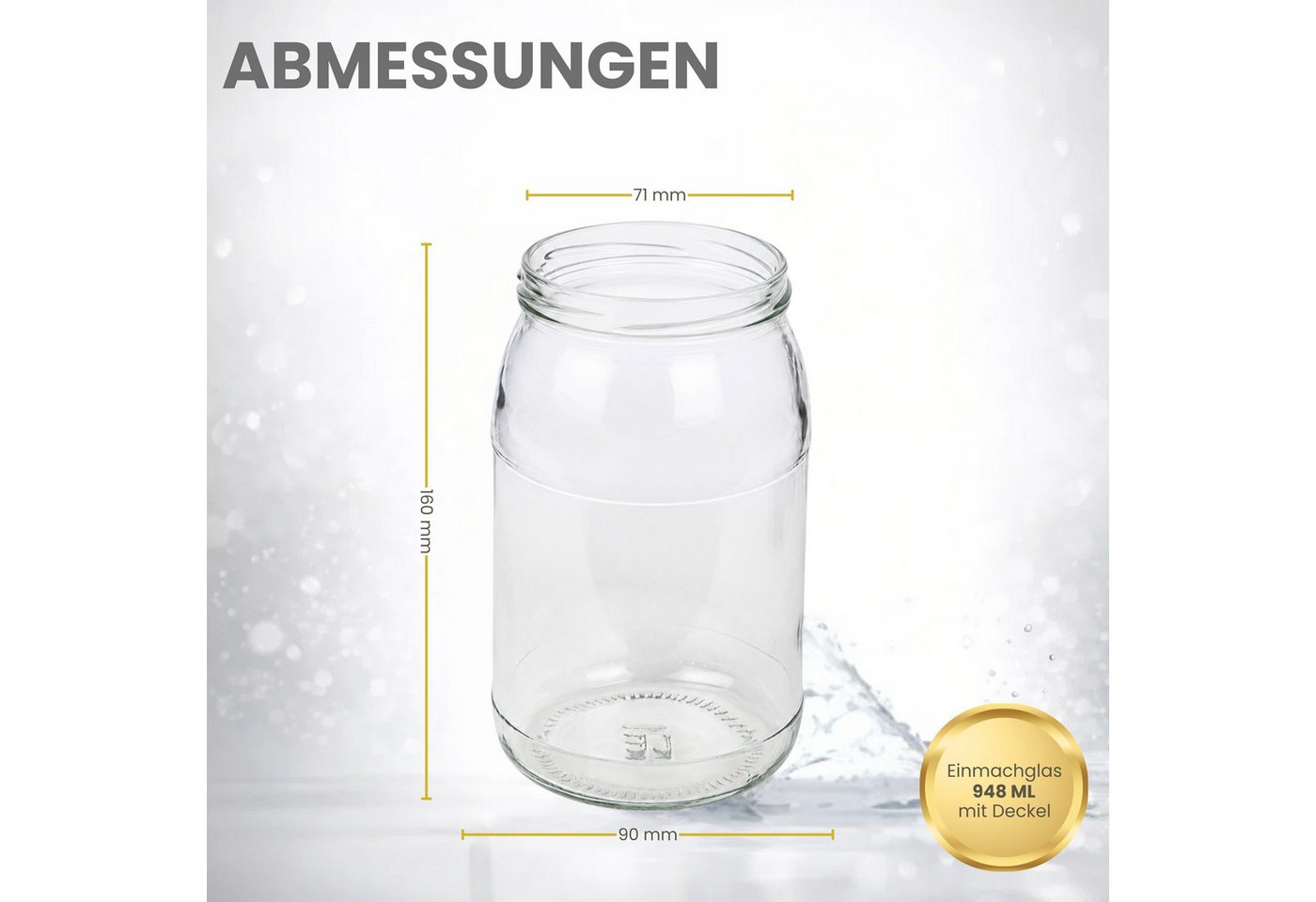 mikken Einmachglas 900 ml große Einmachgläser Einkochgläser Schraubgläser Vorratsgläser, (Set, 18-tlg., Spar-Set), luftdicht schließend, zum pasteurisieren geei – Bild 3 von 4
