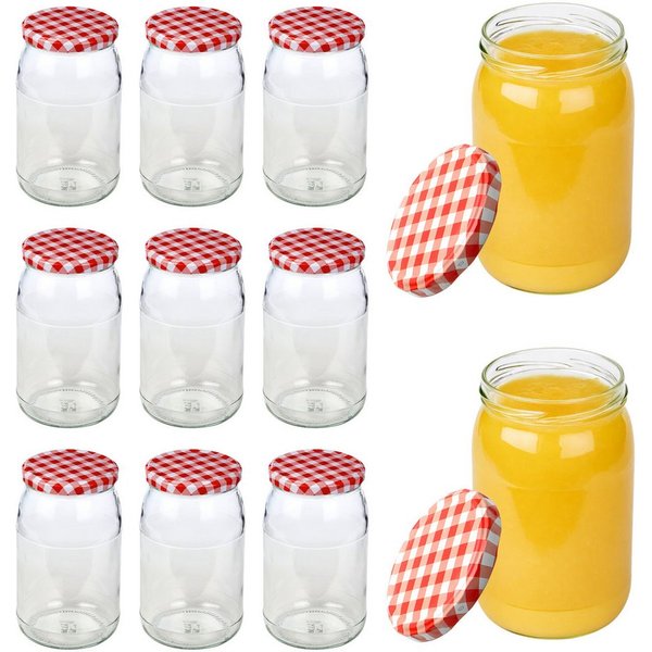 mikken Einmachglas 900 ml große Einmachgläser Einkochgläser Schraubgläser Vorratsgläser, (Set, 12-tlg., Spar-Set), luftdicht schließend, zum pasteurisieren geei