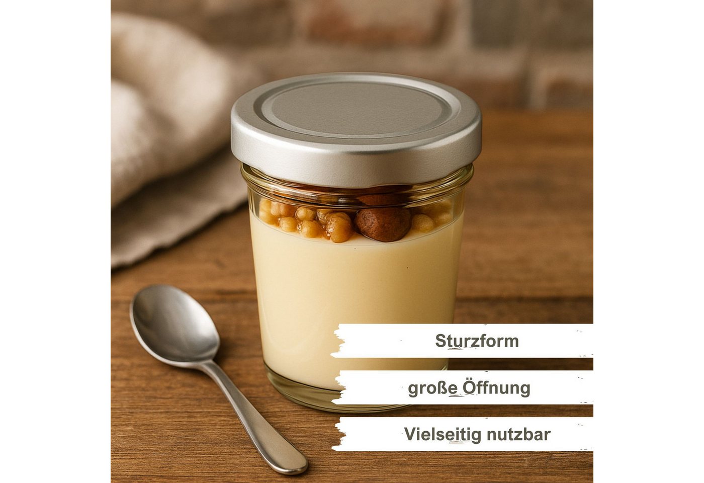 mikken Einmachglas kleine Bechergläser 65 ml mini Gläschen mit Etiketten, (Spar-Set, 20er Set), Sturzform – Bild 2 von 5