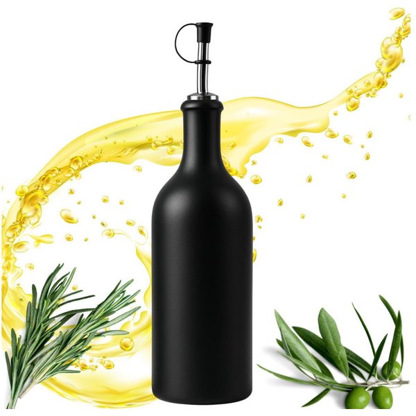mikken Ölspender Ölflasche Keramik 500 ml mit Edelstahlausgießer aus Steingut