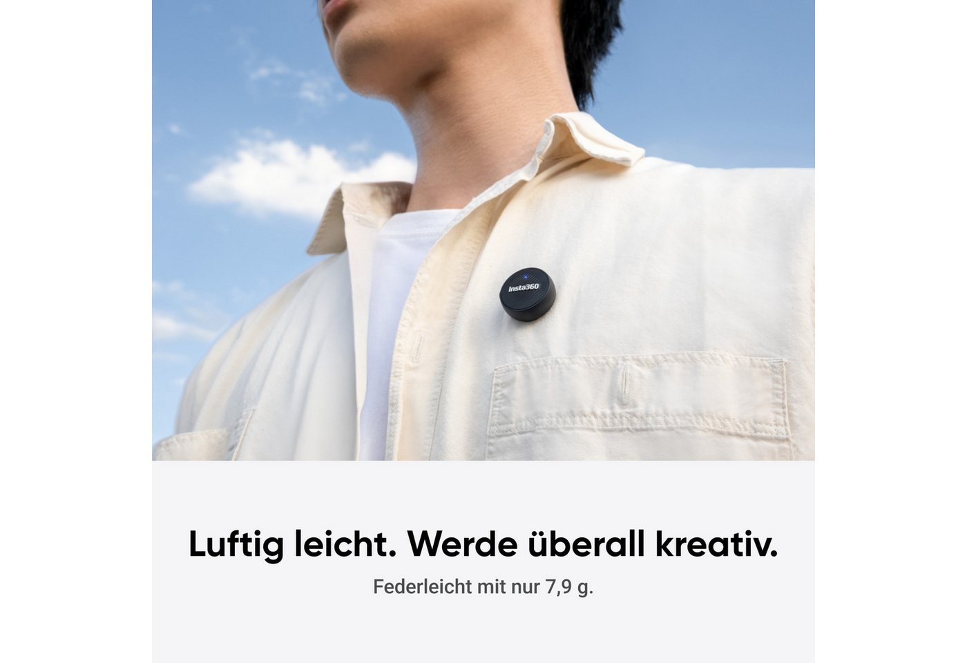 Insta360 Mikrofon Insta360 Mic Air (1 TX + 1 RX), Rauschunterdrückung, 300 m Reichweite – Bild 2 von 5